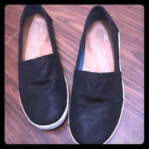 TOMS vegan black slip on shoes